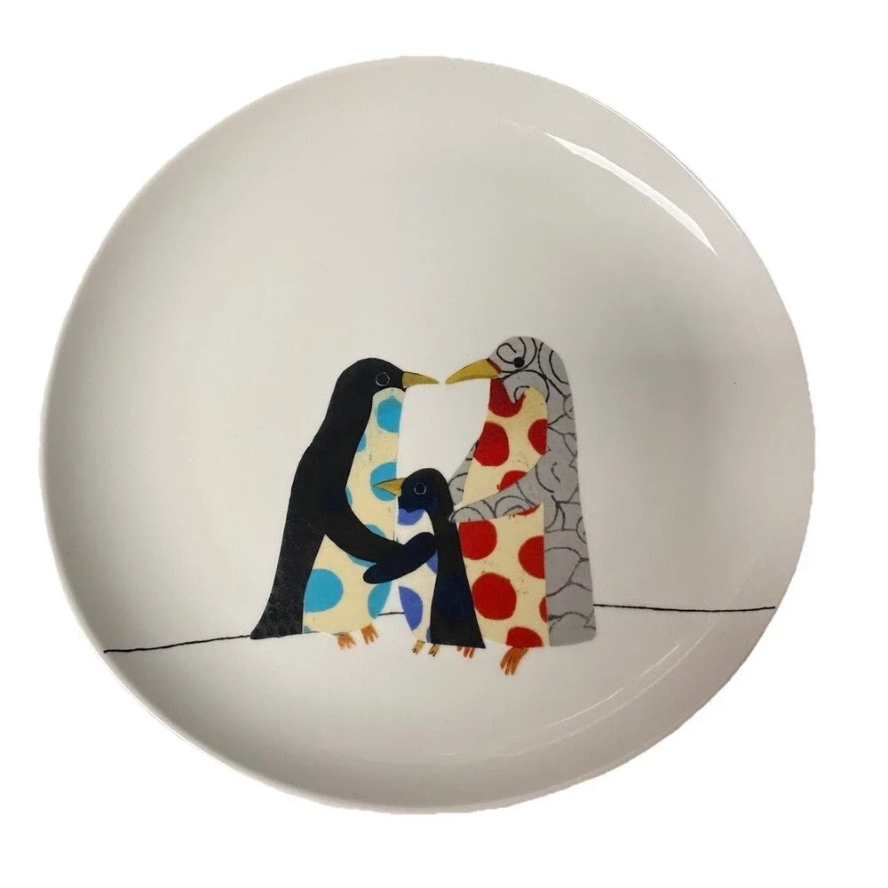 West Elm Penguin Dessert Plates Set of 4, 8.5